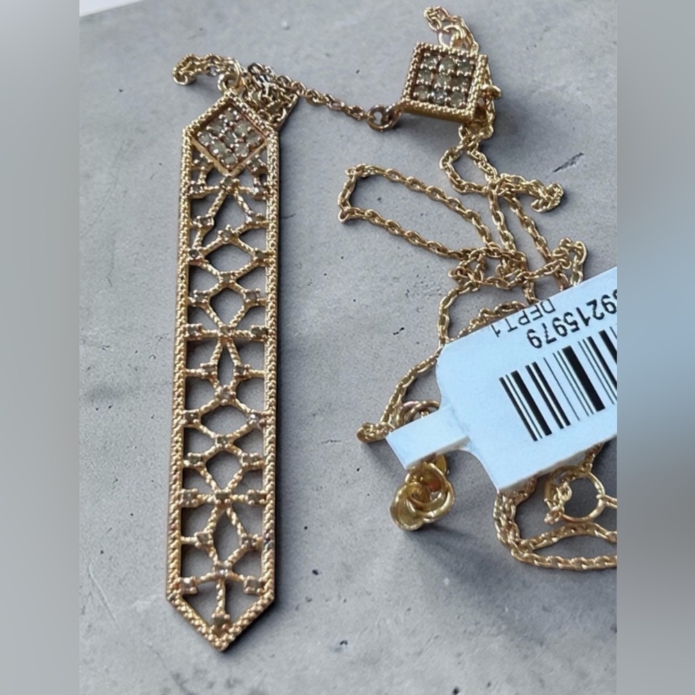 Rarities Carol Brodie 0.5 ctw CHAMPAGNE DIAMOND Lace Y Drop Necklace NWT - Picture 3 of 11